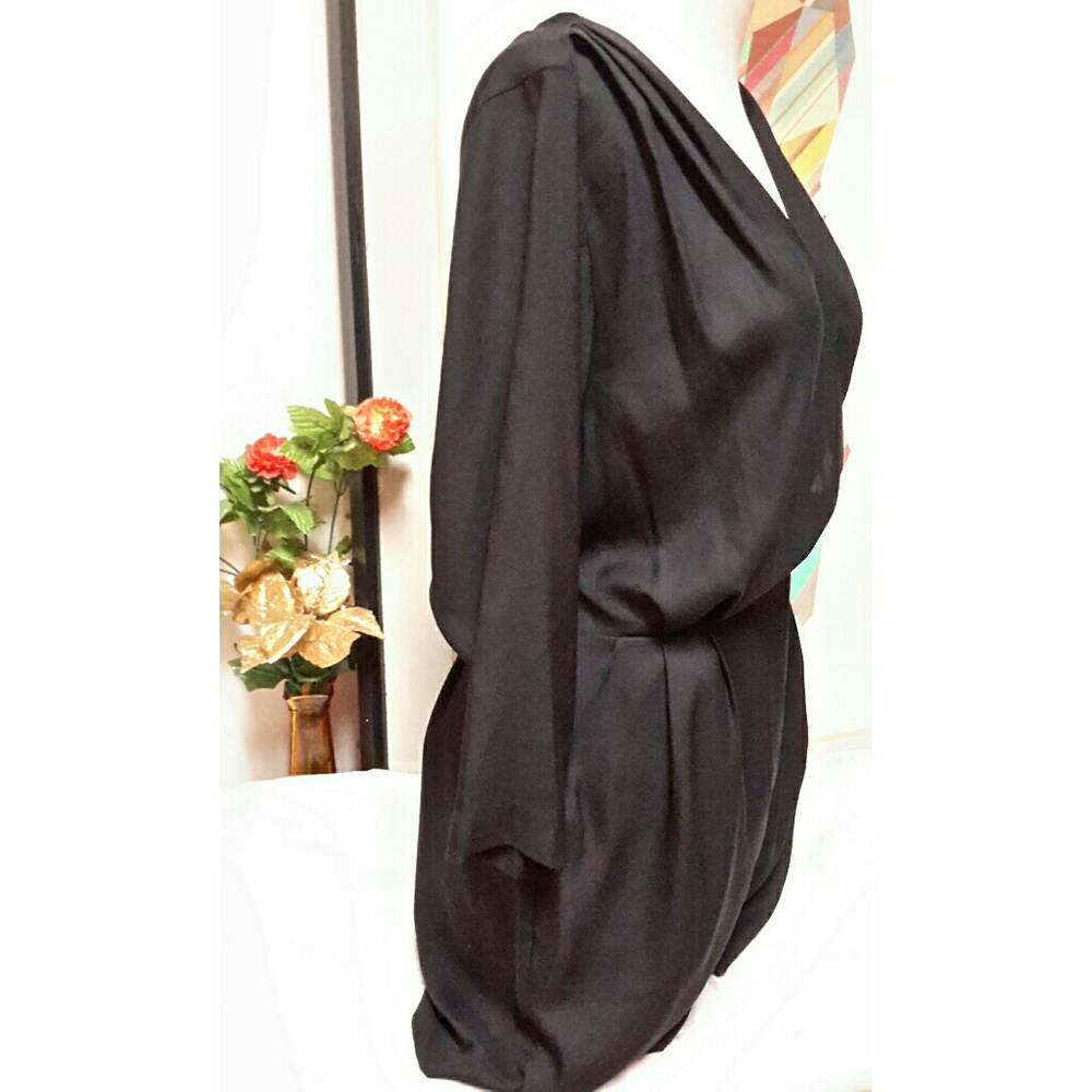 BCBGeneration Black Wrap Romper Shorts - Picture 2 of 6